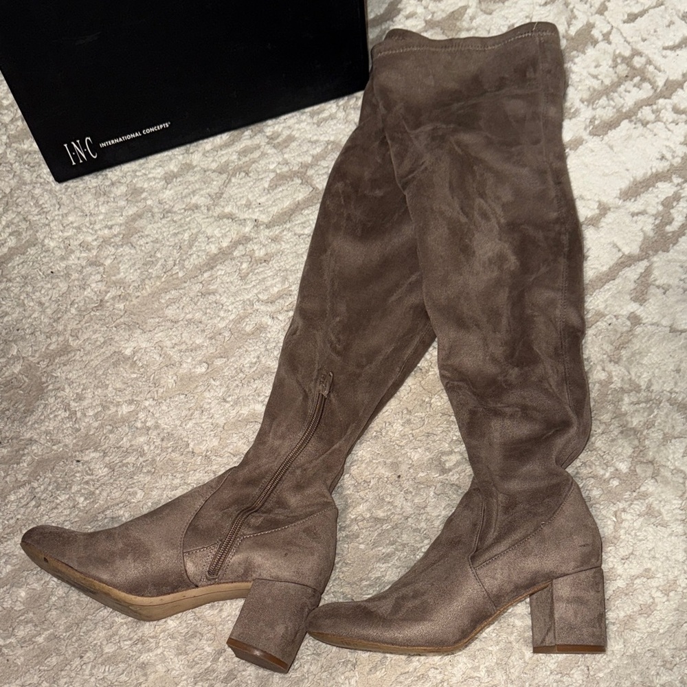 Over the knee suede boots